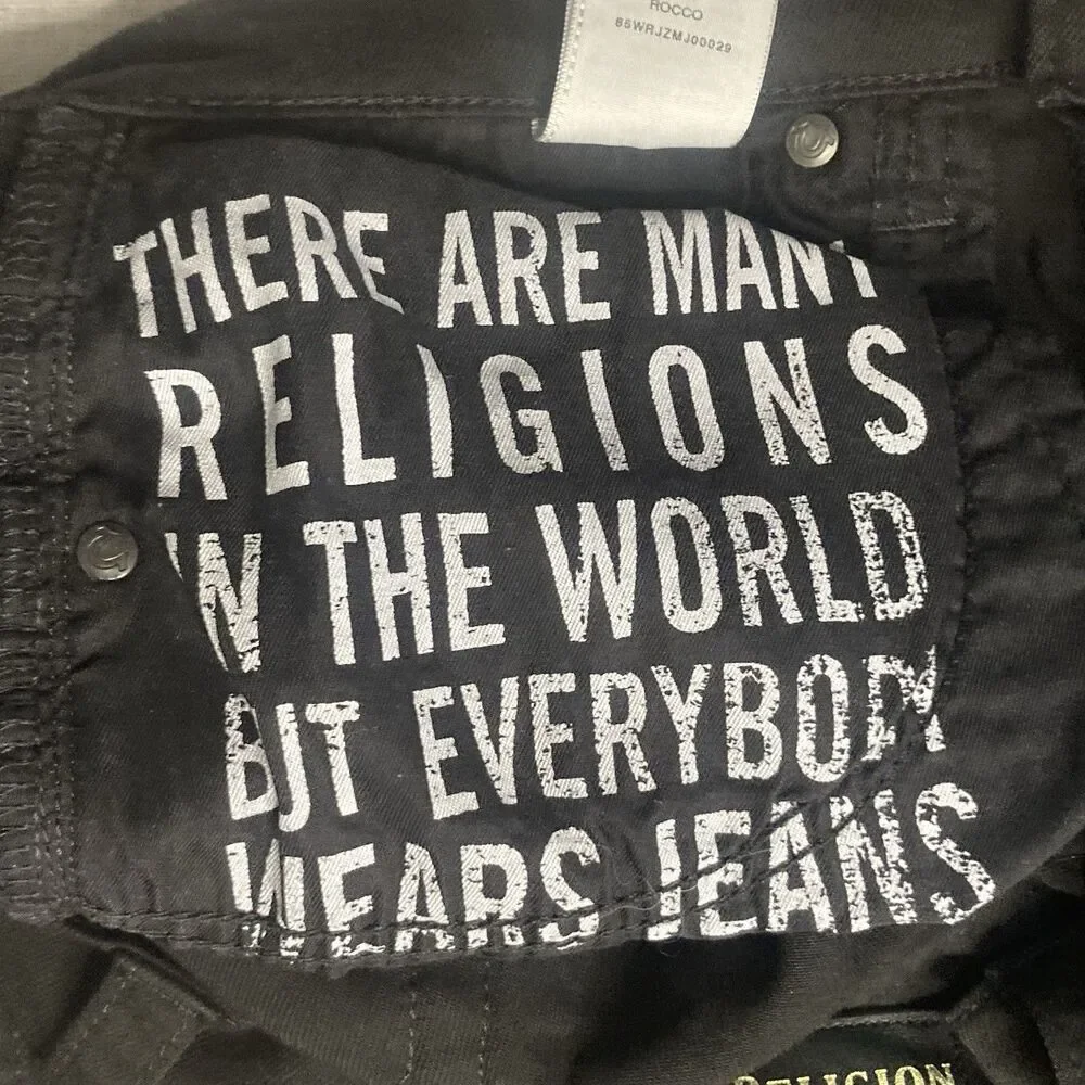 True Religion Women’s 31 Rocco Relaxed Skinny Black Jeans Casual Stretch EUC